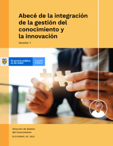 Portada de Abecé de la integración  de la gestión del  conocimiento y la innovación - Versión 1 - Diciembre 2021